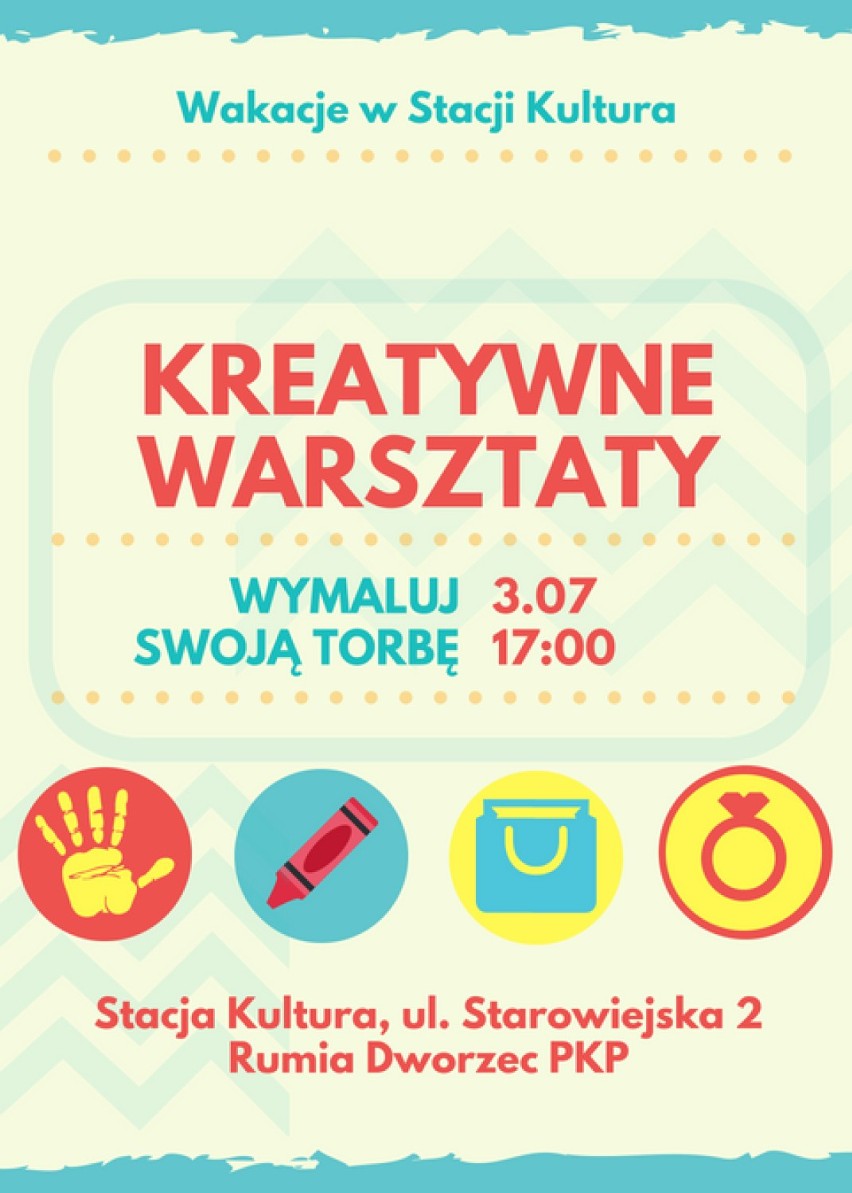 Warsztaty kreatywne: Wymaluj swoją torbę
3.07.2018r. godz....