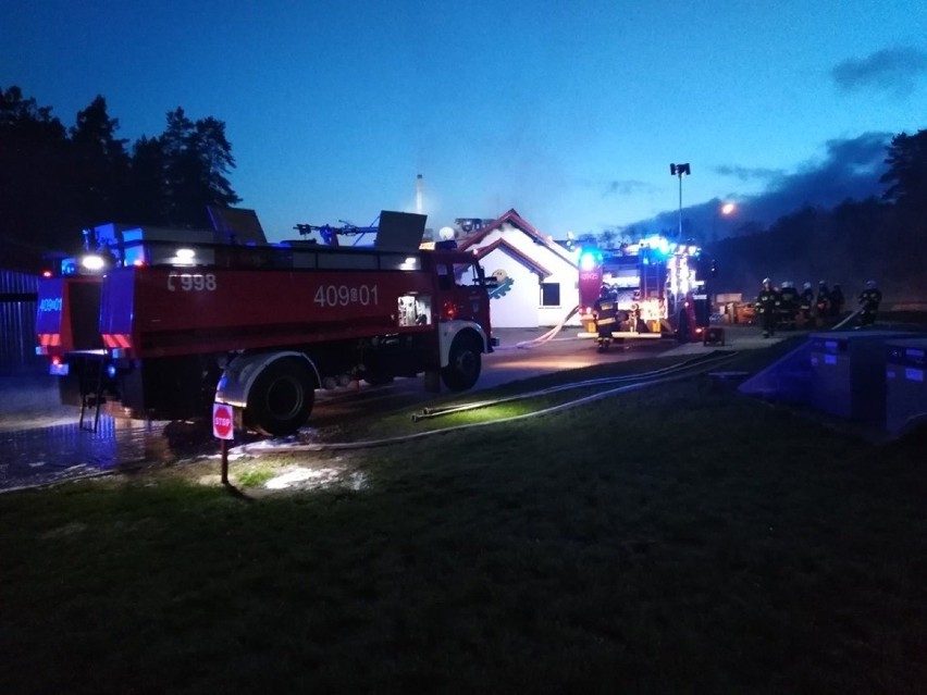 Pożar w obiektach hodowli pstrągów w gm. Bytów