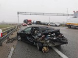 Wypadek i praliż na drodze S8 pod Łaskiem. W trzech wypadkach zderzyło się 10 samochodów! ZDJĘCIA