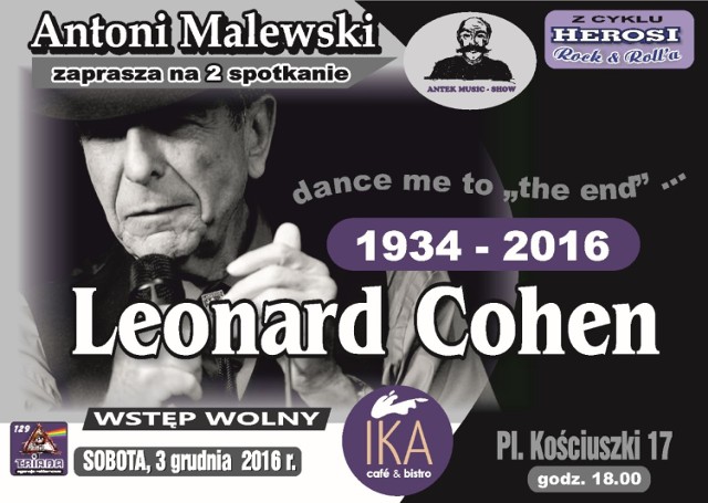 Leonard Cohen zaśpiewa w sobotę w Tomaszowie