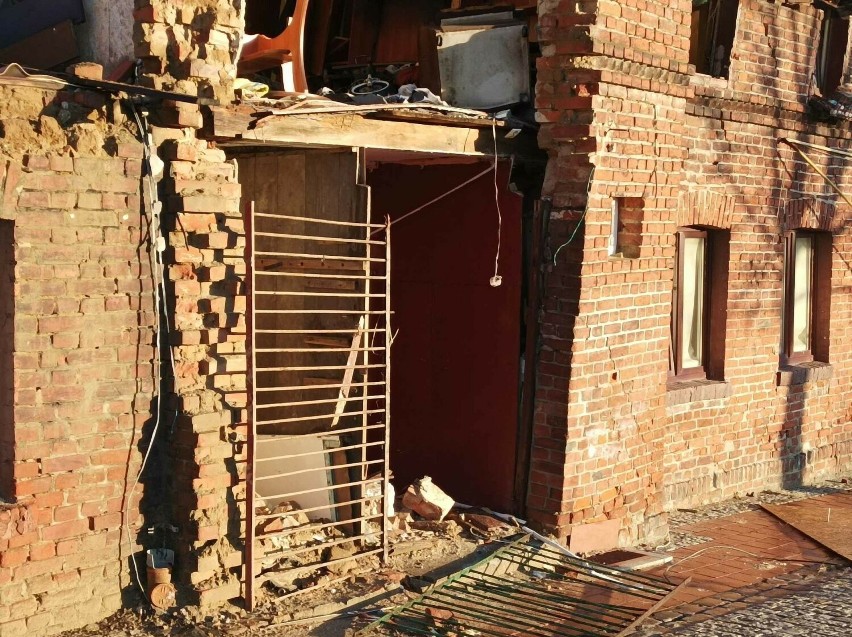 Dom w Chełmży po wybuchu - zdjęcia ze stycznia 2024.