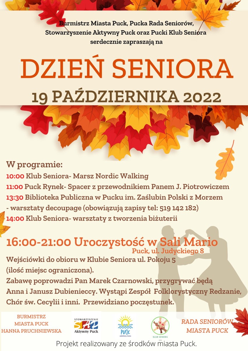 Dzień Seniora w Pucku (2022). Jakie atrakcje przygotowali: biblioteka, Pucki Klub Seniora i Rada Seniorów Miasta Puck?