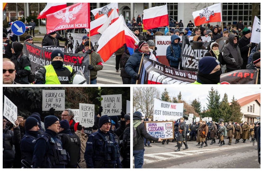 V Marsz Pamięci Żołnierzy Wyklętych. Hajnówka 2020. Kilkaset osób czciło "Burego". Narodowcy kontra Obywatele RP  (zdjęcia) 