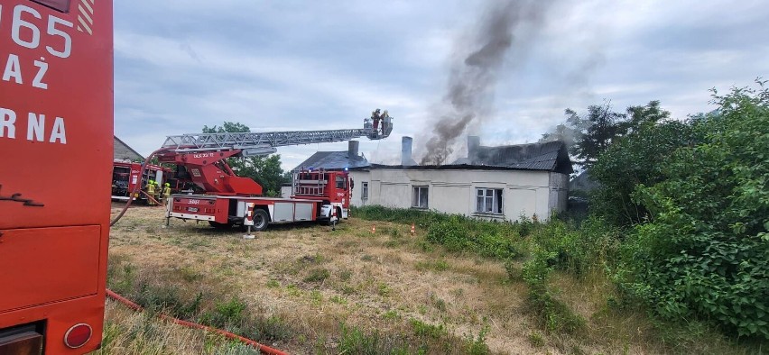 Pożar domu jednorodzinnego w powiecie konińskim. W akcji udział brało 31 strażaków