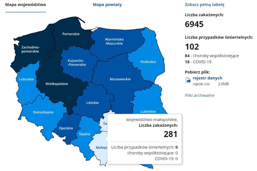 Koronawirus. Niewielki spadek nowych zakażeń w Tarnowie oraz powiatach: tarnowskim, brzeskim, dąbrowskim i bocheńskim [AKTUALIZACJA 2.01]