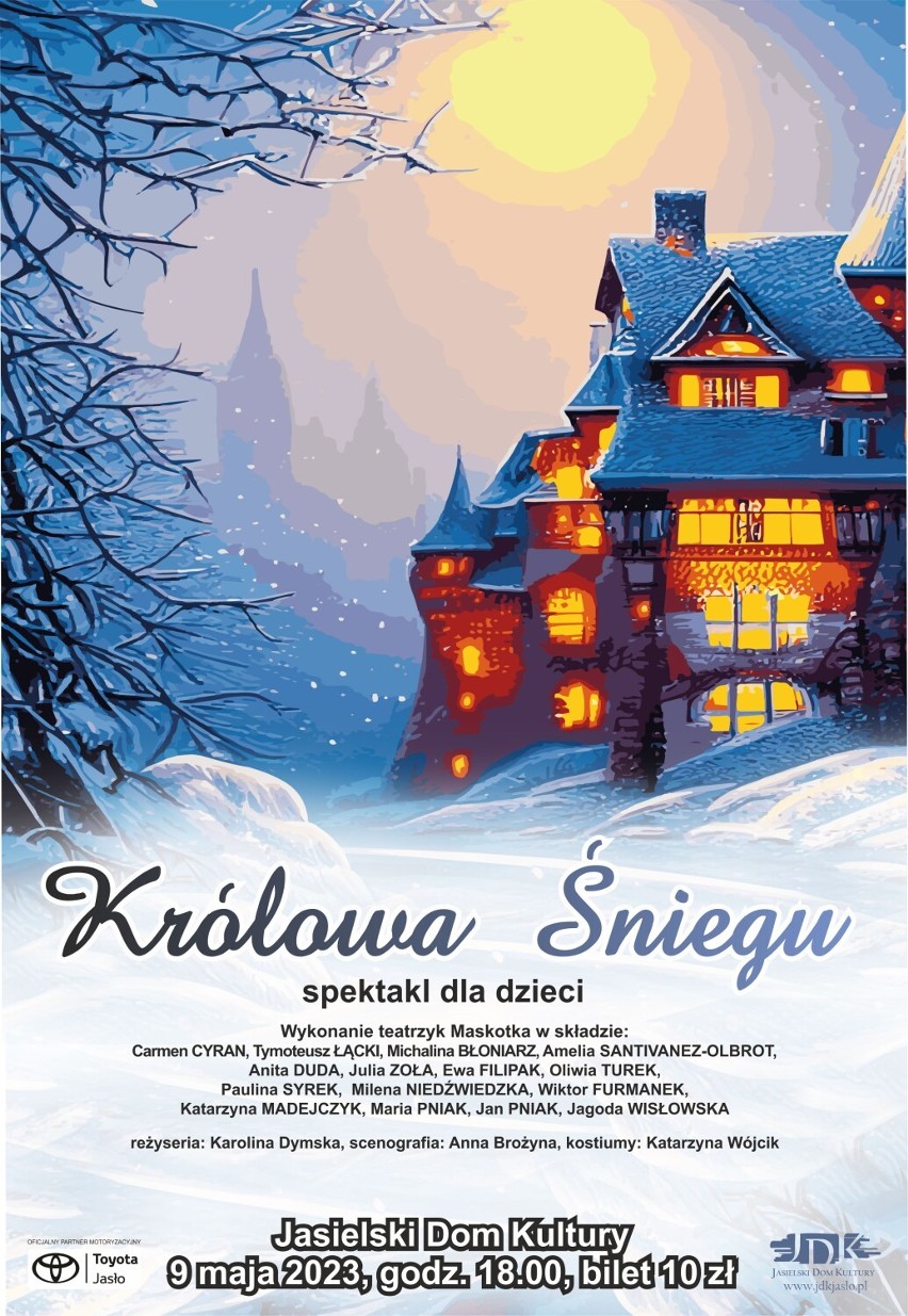 „Królowa Śniegu” w Jasielskim Domu Kultury. Spektakl w wykonaniu teatrzyku dziecięcego Maskotka