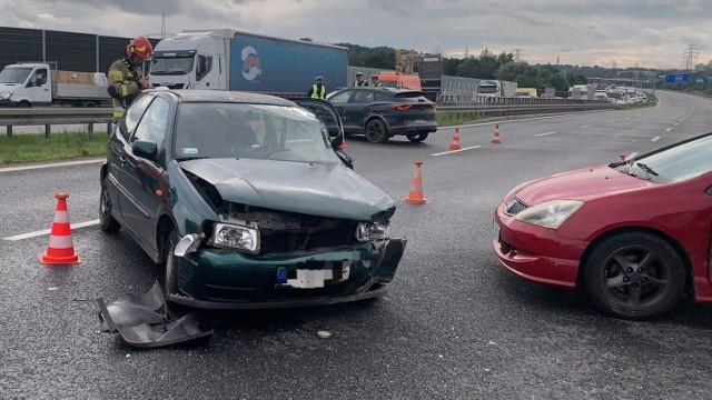 Karambol na autostradzie A4.