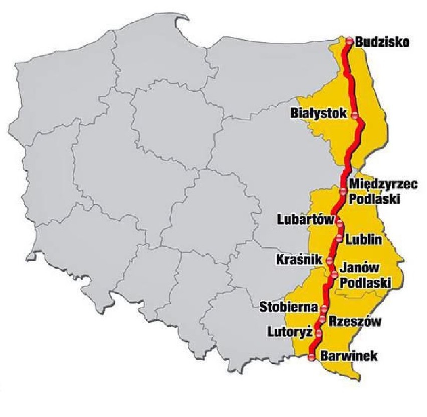 Pierwotny przebieg Via Carpatii w Polsce