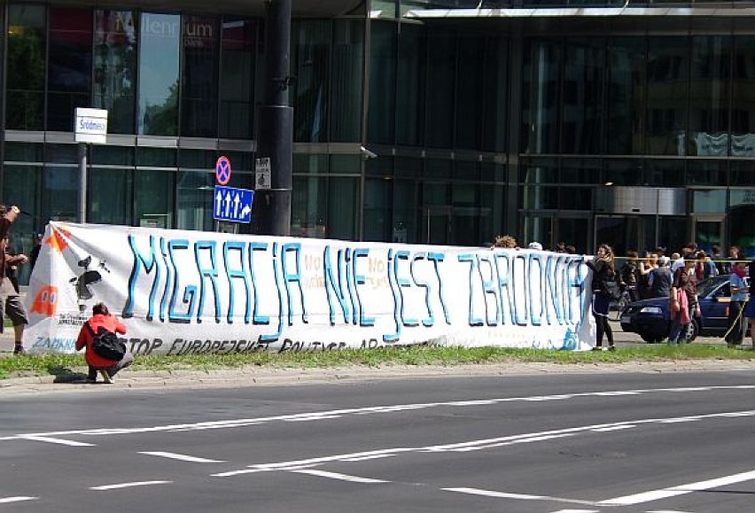 Protest na rondzie ONZ