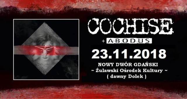 Nowy Dwór Gdański. Koncert COCHISE (Zespołu Pawła Małaszyńskiego) oraz grupy ABODUS. To będzie ich pierwszy koncert w żuławskim mieście.