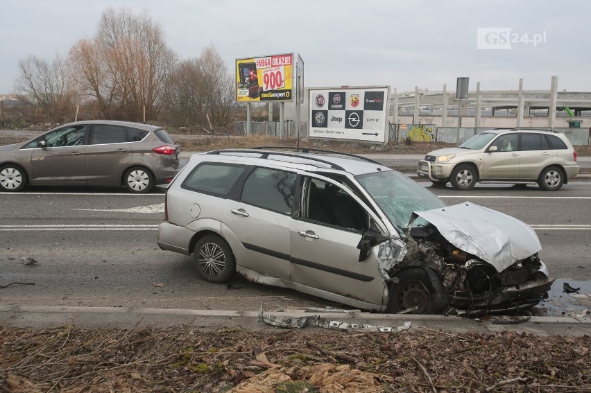 Kolizja na ul. Floriana Krygiera w Szczecinie