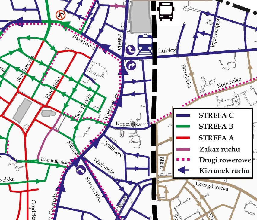 Tak miałaby wyglądać organizacja ruchu w centrum Krakowa