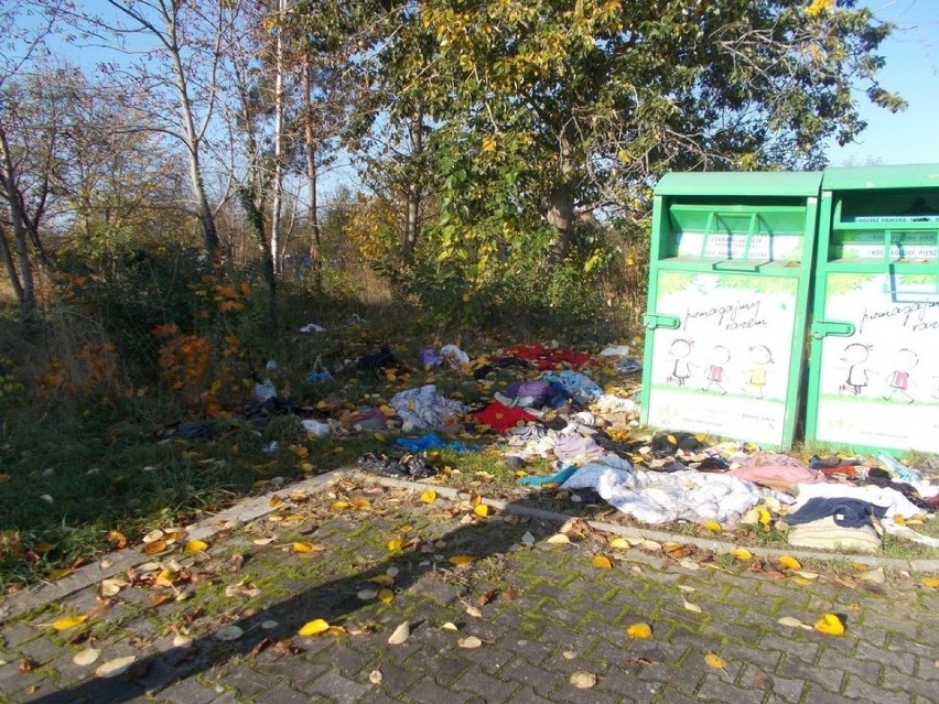 Kontenery na odzież w Legnicy są systematycznie dewastowane i okradane! Straż miejska w Legnicy alarmuje [ZDJĘCIA]