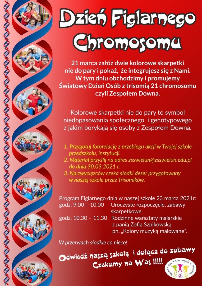 Dzień Figlarnego Chromosomu w Zespole Szkół Specjalnych w Wieluniu 