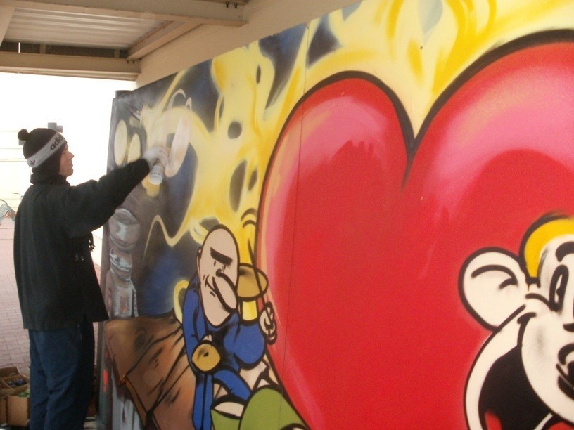 WOŚP w Koninie: Ściana graffiti