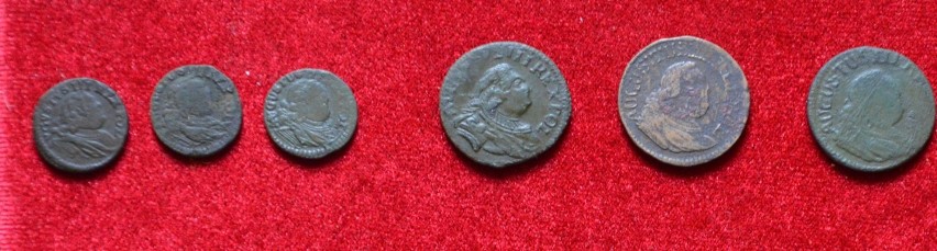 Szelągi Augusta III Sasa (lata 1753-1755, każda z monet...