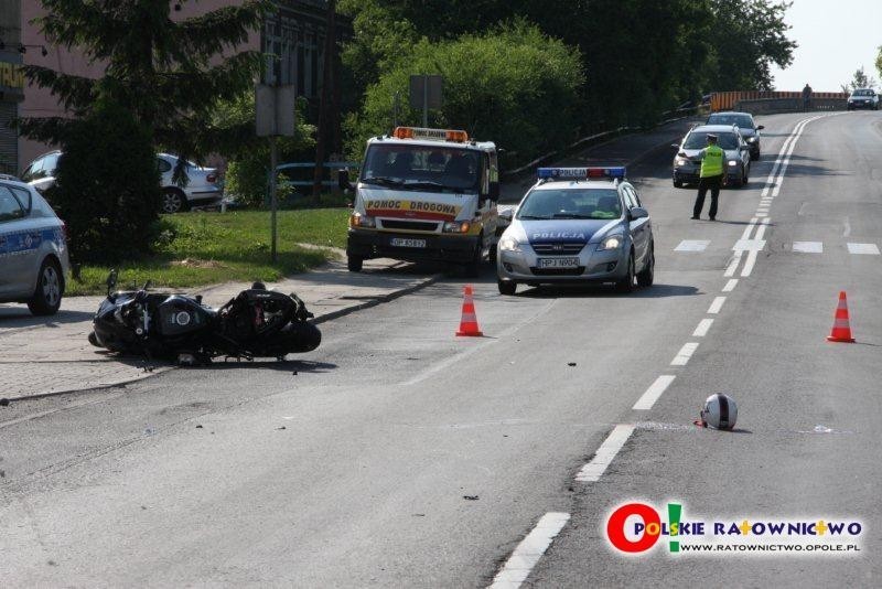 Opole: motocyklista ranny w wypadku