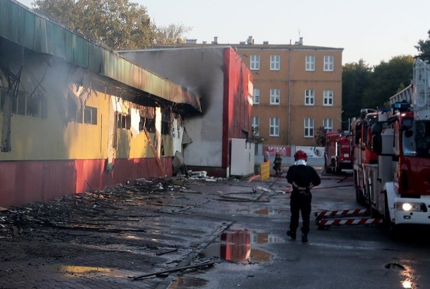 Pożar sklepu Platan w Szczecinie