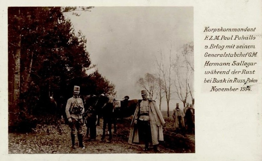 Listopad 1914 rok, żołnierze odpoczywający w Busko-Zdroju.