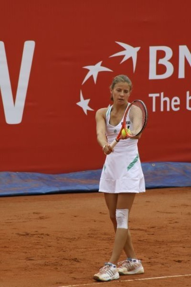 Alicja Rosolska przegrała z Ukrainką Lesyą Tsurenko 2:6, 3:6. Fot. Magdalena Gawryś
