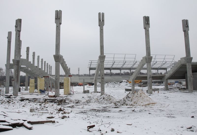 Stadion Piasta pod koniec lutego. Zobacz [ZDJĘCIA] z budowy