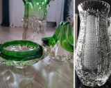 Te kryształy i kolorowe szkło z PRL są poszukiwane przez kolekcjonerów. Tyle teraz kosztują takie stare wazony, patery, misy - zdjęcia