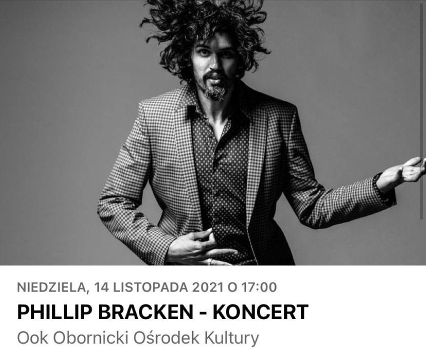 Koncert Phillipa Brackena odbędzie się 14 listopada o...