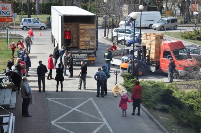 W tirze przywieziono blisko 20 ton jabłek.