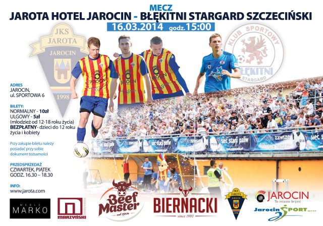 Jarota Jarocin: Przedsprzedaż biletów na mecz z Błękitnymi