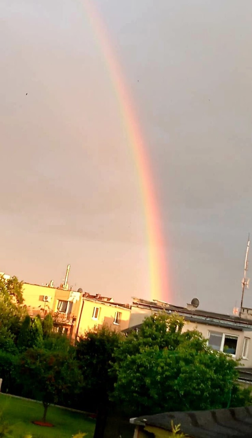  Tęcza po letnim deszczu. Kolorowy spektakl na niebie okiem Czytelników