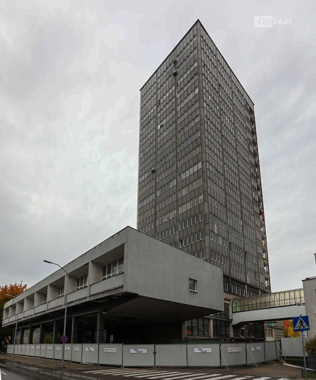 Wieżowiec tv w Szczecinie teraz i projekt apartamentowca Sky Garden
