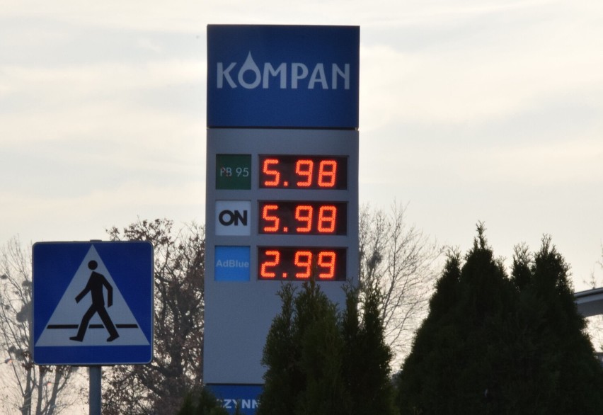 Ceny na stacjach paliw w Wieluniu - 13 listopada 2021...
