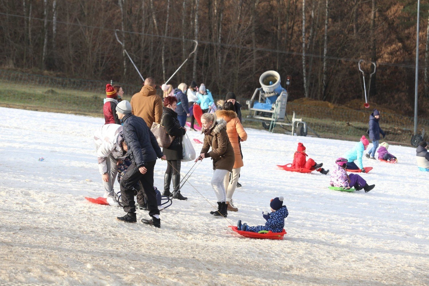 Bytom: Stok Dolina opanowali saneczkarze. Całymi rodzinami bawią się na  śniegu | Bytom Nasze Miasto