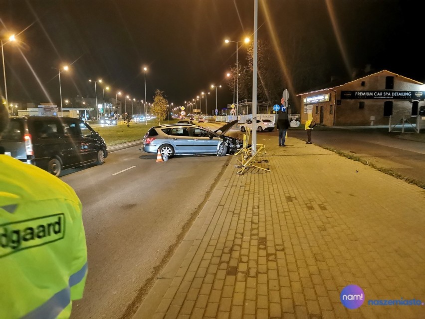 Wypadek na ulicy Okrzei we Włocławku