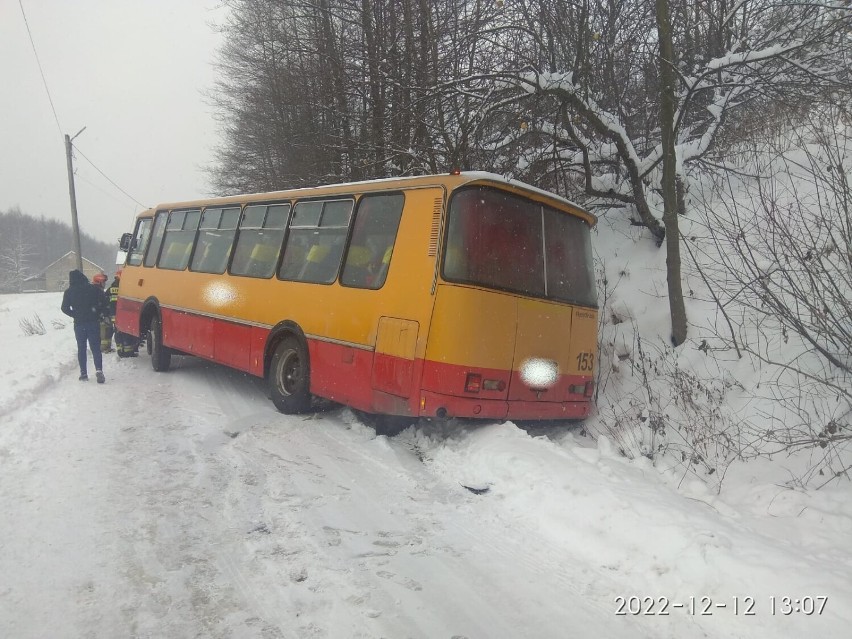 Autobus z dziećmi wpadł do rowu w Bierówce. Nikt nie został ranny