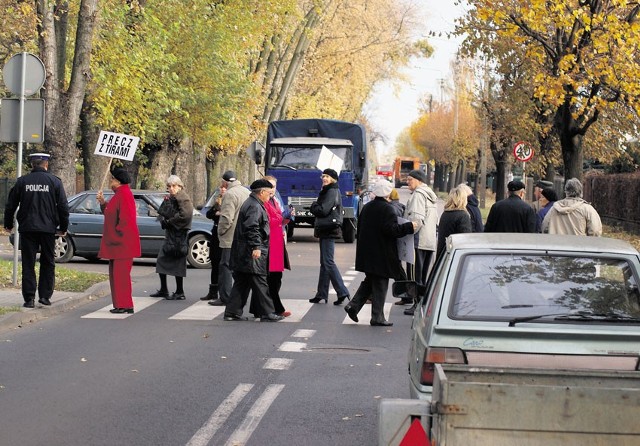 Blokada ulicy Armii Krajowej w Łowiczu trwała godzinę