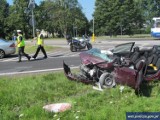 Wypadek w Ostródzie. Punto zderzyło się z ciężarówką [zdjęcia]