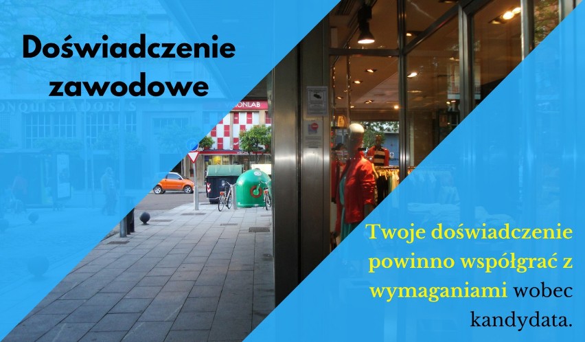 Twoje doświadczenie powinno współgrać z wymaganiami wobec...