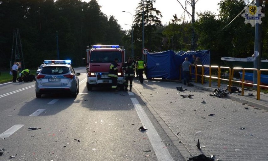 Wypadek motocyklisty w Strzebielinie