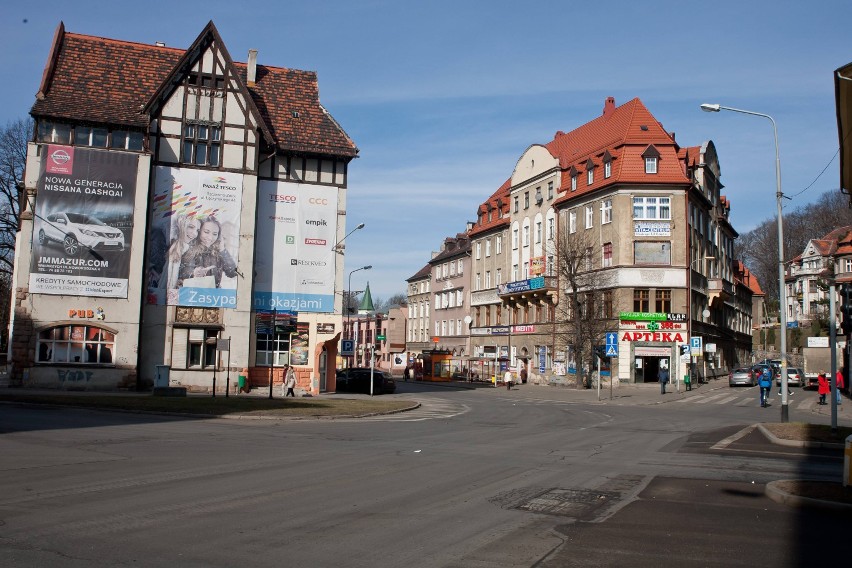 Plac Grunwaldzki w Wałbrzychu oraz przyległe do niego ulice