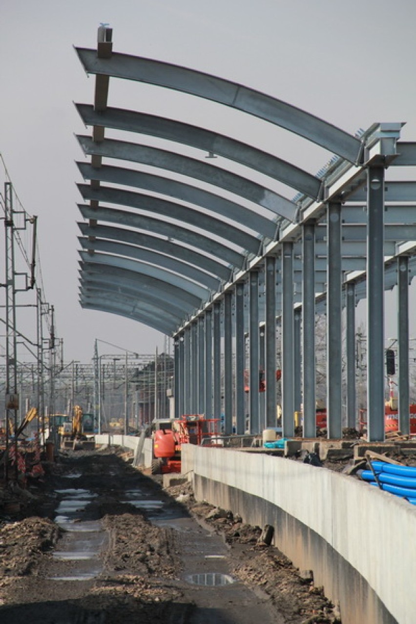 Budowa dworca PKP w Katowicach