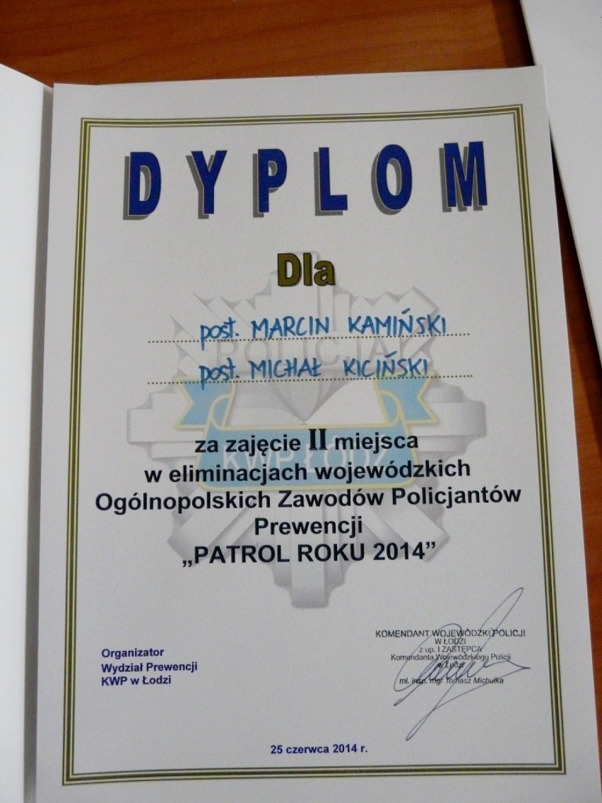 Sieradz. Patrol Roku 2014 - wyniki.
