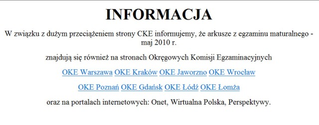 taki napis znajdziemy na głównej stronie Centralnej Komisji Edukacyjnej