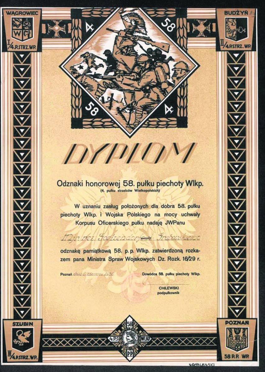 Odznaka 58 Pułku Piechoty w Chodzieży: Jej nadaniu w 1939 r. towarzyszyło wielkie święto!