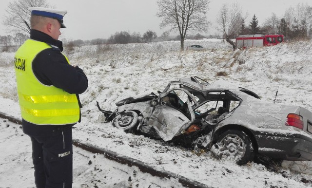 Wypadek na przejeździe kolejowym w Kruszynach Szlacheckich