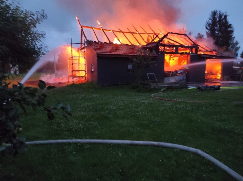 Pożar stodoły w Łączanach