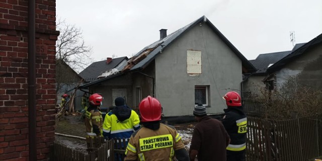 Pożar domu w Ligocie Małej