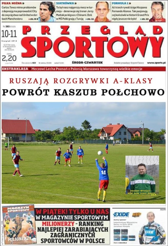 Kaszuby Połchowo na okładce Przeglądu Sportowego