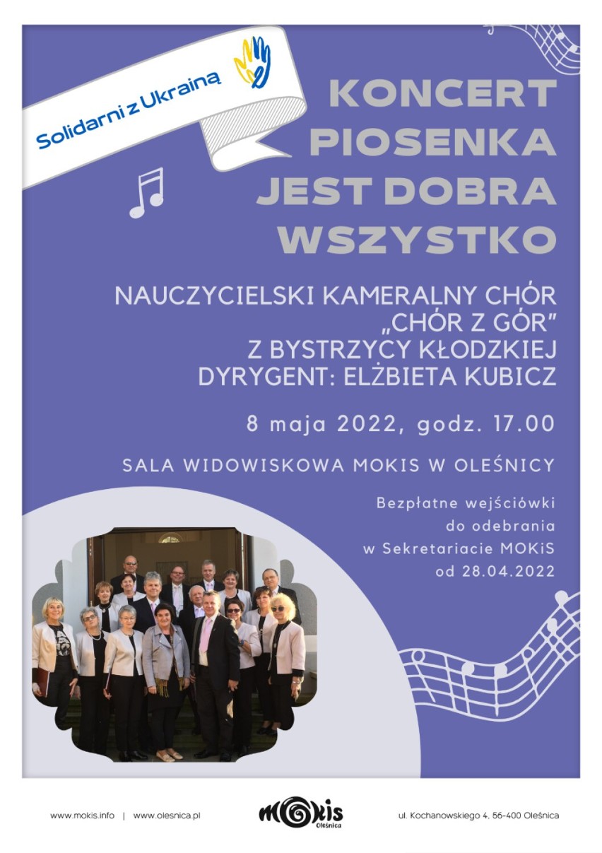 Koncert w Oleśnicy. Solidarni z Ukrainą - „Piosenka jest dobra na wszystko”