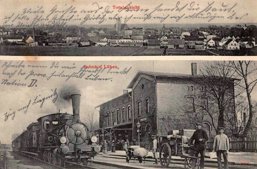 Lata 1895-1900
Widokówka z panoramą i dworcem kolejowym w...